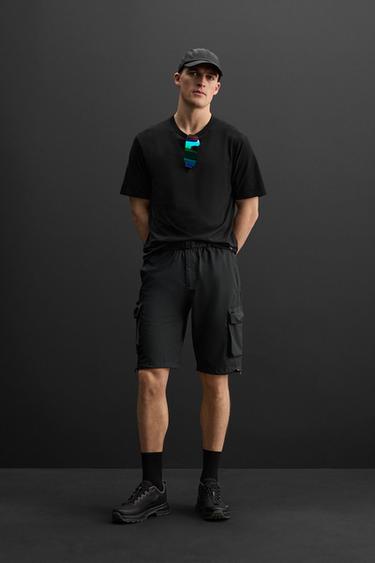 COTTON BLEND TRAINING T-SHIRT - Black by Zara