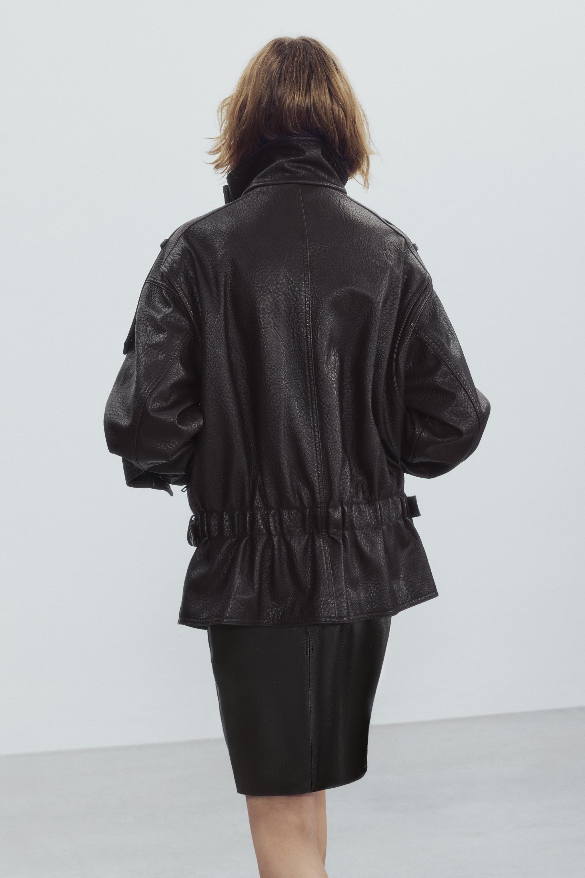 ジャケット・アウター SavatoreSantoro archive darKwear leather ZW COLLECTION LEATHER EFFECT BIKER JACKET - Dark burgundy | ZARA