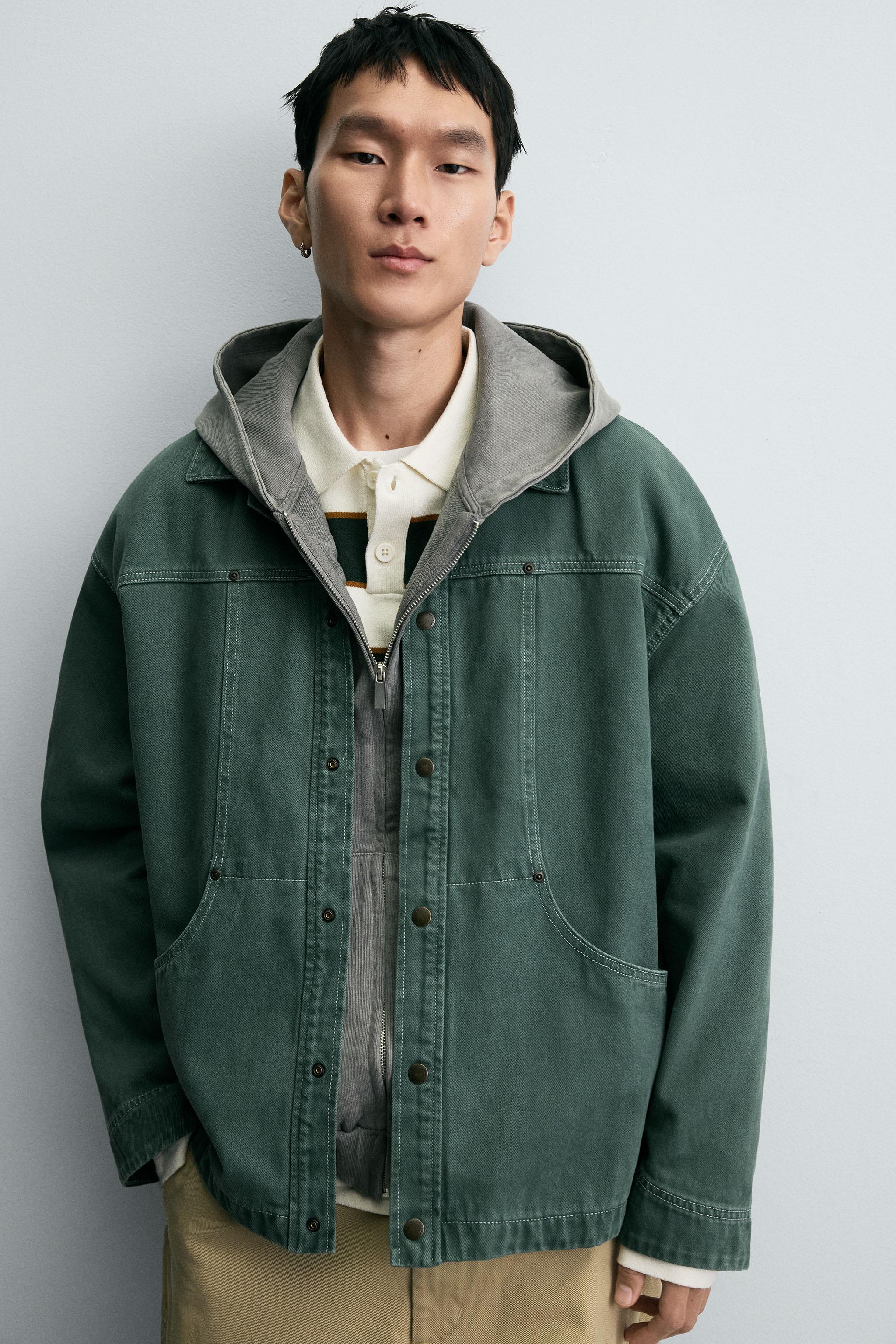 WASHED STRUCTURED OVERSHIRT - washed green | ZARA South Africa