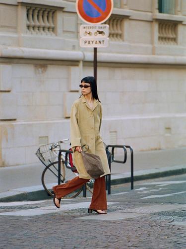 Zara Long suede leather coat - Yellow - Image 0