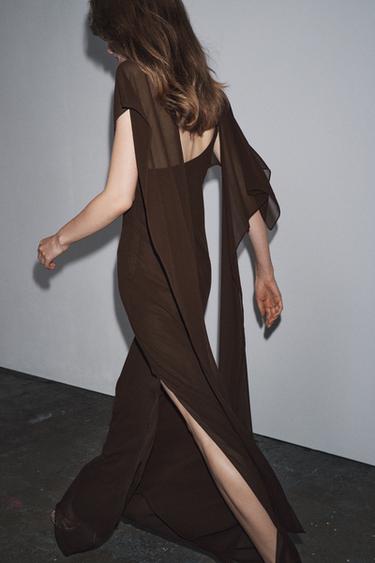 ASYMMETRISCHES KLEID IN WICKELOPTIK – LIMITED EDITION - Dunkelbraun von Zara