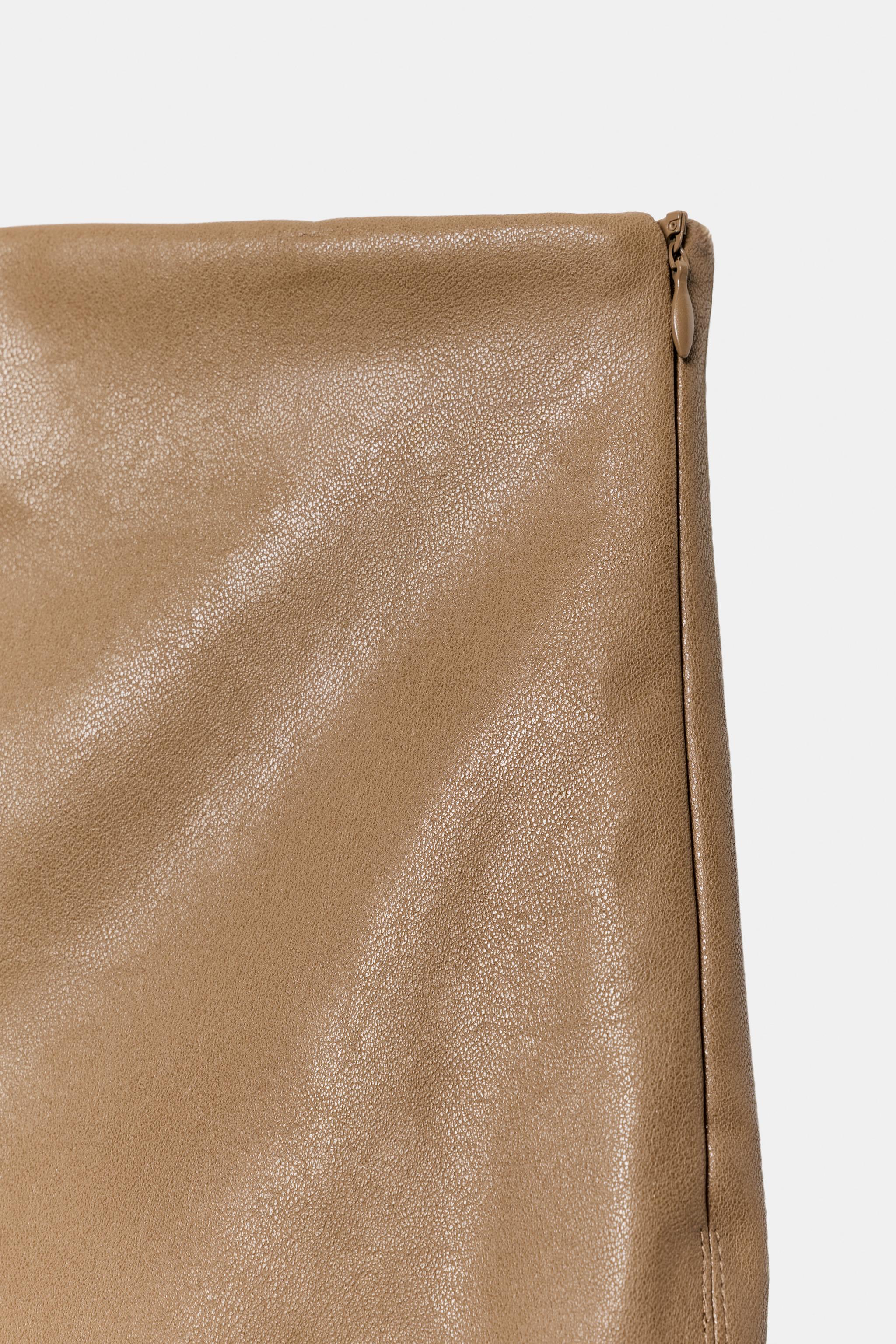 Женские юбки Zara FAUX LEATHER MIDI SKIRT — фото 7