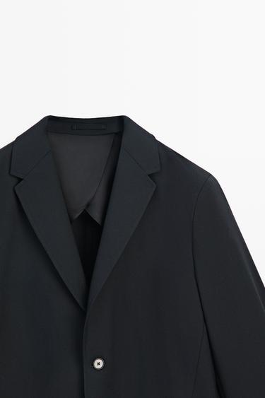 Textured cold wool blazer — Deep blue 2