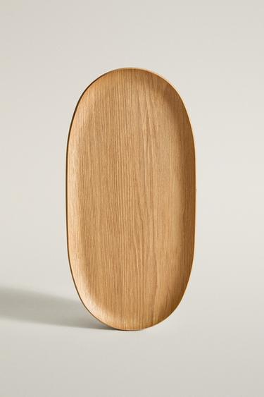 Zaras OVAL TRÄBRICKA - Ljust beige - Bild 0