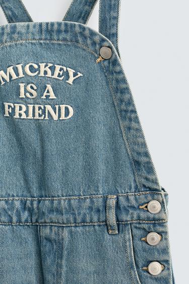 MICKEY MOUSE EMBROIDERED DENIM DUNGAREES HARRY LAMBERT FOR ZARA X DISNEY - Turquoise by Zara - Image 2