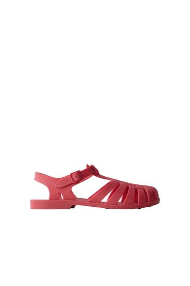 RUBBERISED CAGE SANDALS - Red by Zara