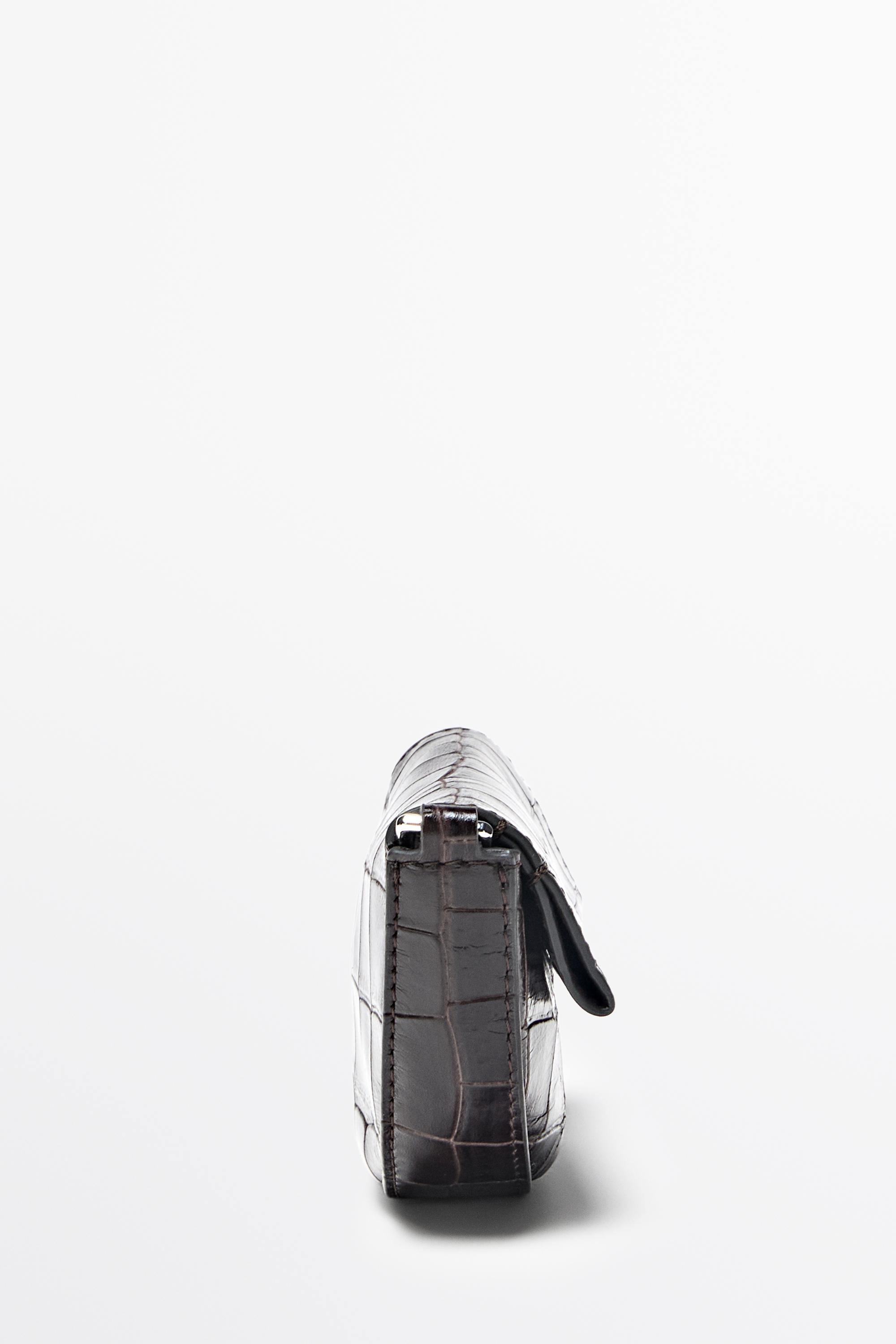 Croco-effect leather mini bag