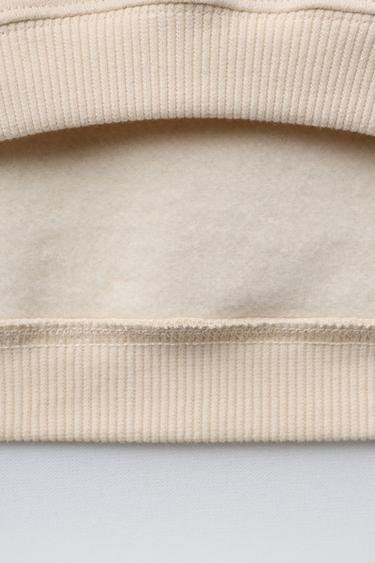 EMBROIDERED SLOGAN SWEATSHIRT - Ecru by Zara - Image 3