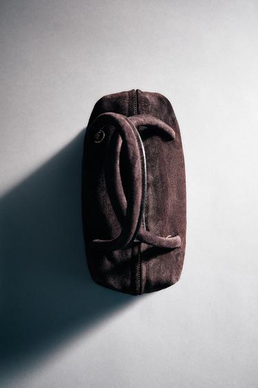 ШКІРЯНА СУМКА-БОУЛІНГ - Шоколадний Zara