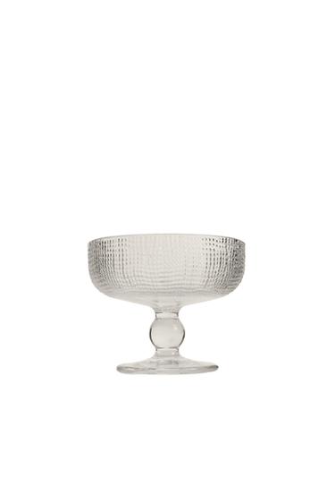 SKLENĚNÝ POHÁR NA DEZERT S RELIÉFNÍM VZOREM - Průhledná od Zara