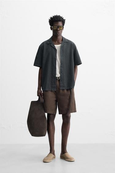 COTTON - LINEN SHIRT - Charcoal by Zara - Image 0