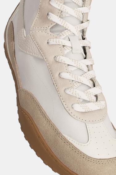 HIGH-TOP SNEAKERS - Ecru White by Zara - Image 7