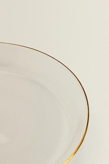 BOROSILICATE GLASS SIDE PLATE WITH RIM - Gold by Zara - Image 4
