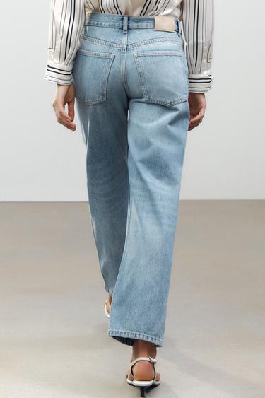 ZW COLLECTION CROPPED STRAIGHT HIGH-WAIST JEANS - Blue by Zara - Image 3