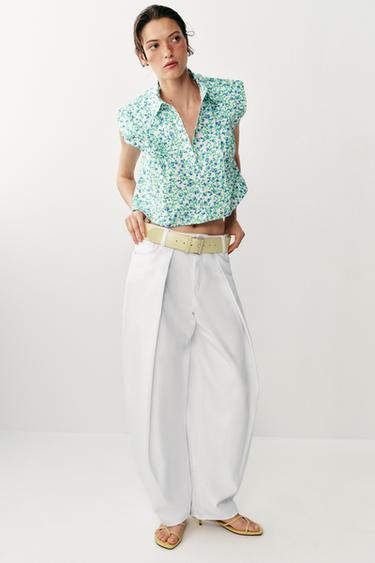 CHEMISE ÉPAULETTES À IMPRIMÉ FLEURI - Multicolore de Zara