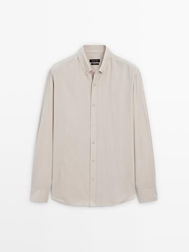Zara Regular fit needlecord shirt - Sand