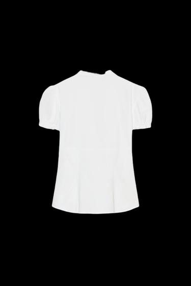 CAMISA POPELÍN VOLANTES - Blanco de Zara