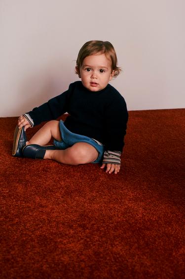 100% WOOL RIBBED KNIT JUMPER CREATED BY CARAMEL LONDON X ZARA - Navy blue by Zara