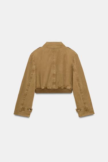 WASHED SHORT TRENCH COAT - Brown by Zara - Image 7