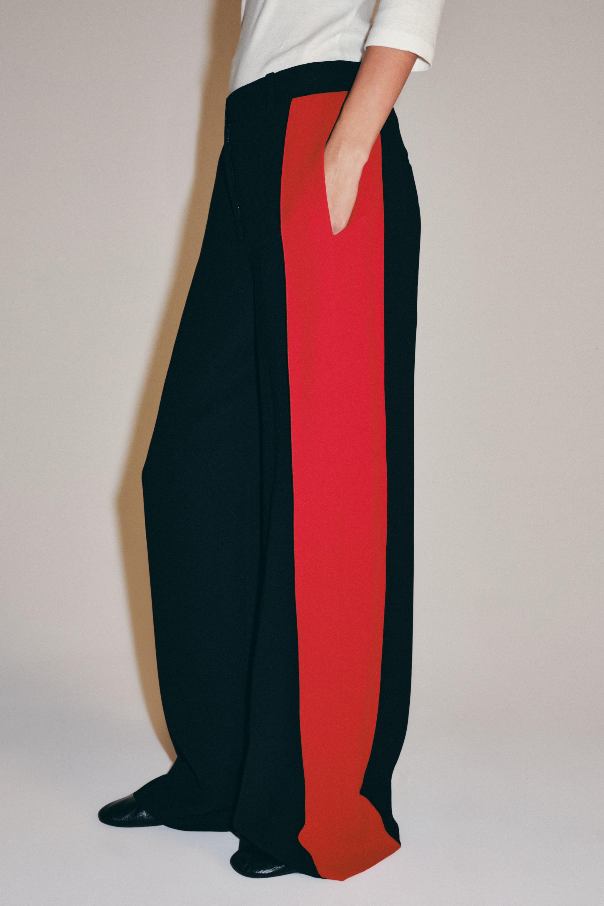 Женские брюки Zara ZW COLLECTION SIDE-STRIPE WIDE-LEG PANTS — фото 2