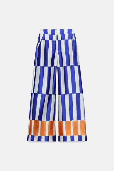 STRIPED WIDE-LEG TROUSERS - Multicoloured by Zara - Image 6