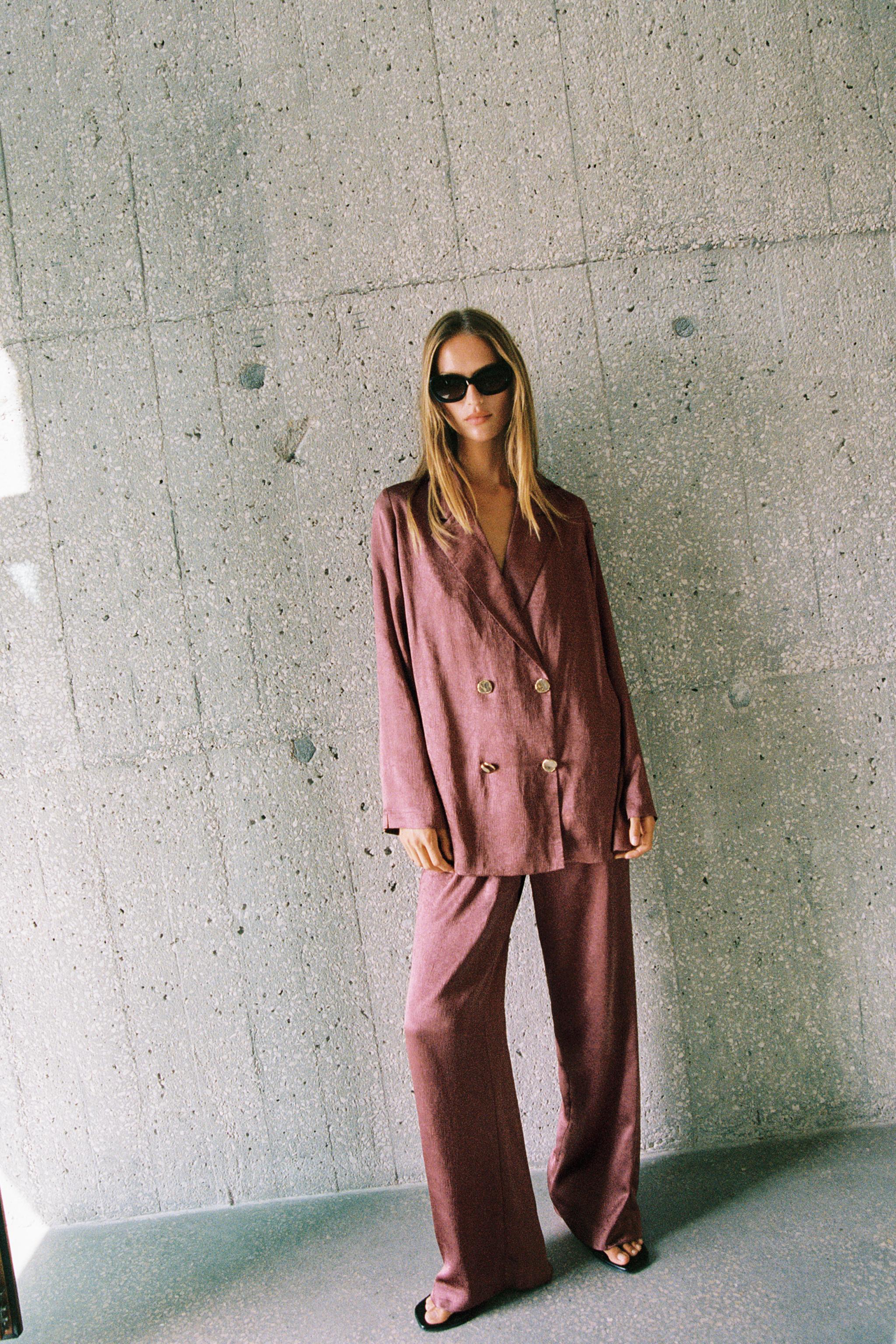 WRINKLED EFFECT FLOWY BLAZER