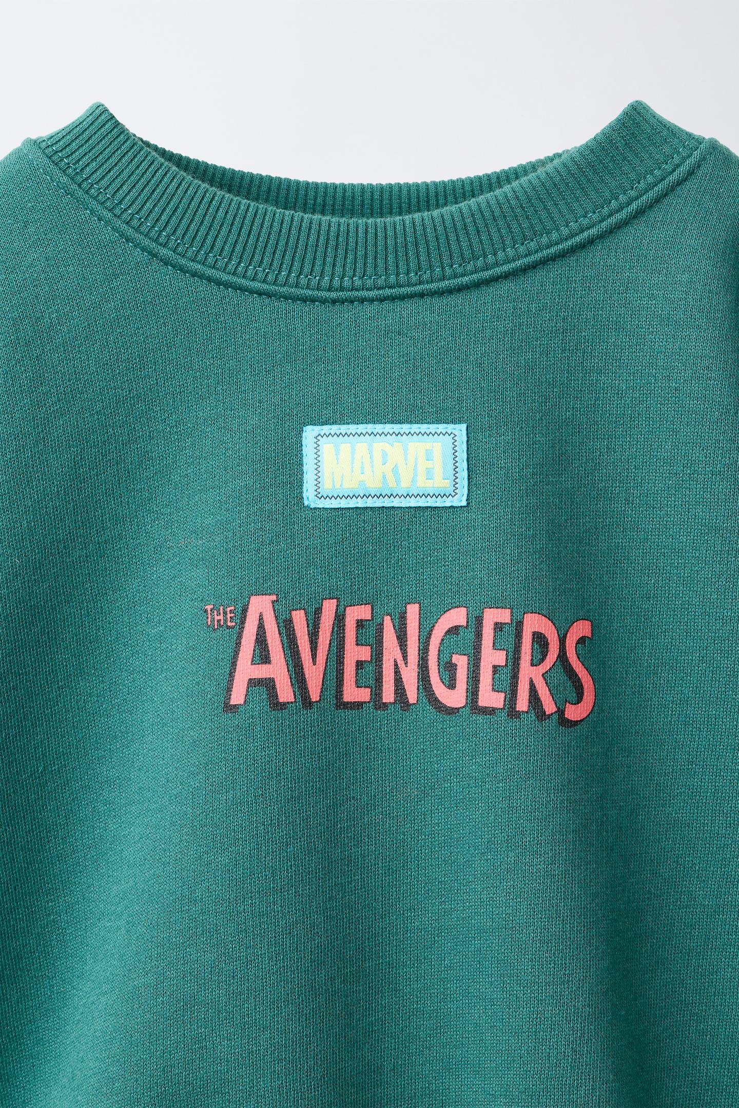 Детская толстовка Zara the Avengers © Graphic, цвет: Зелёный — фото 3