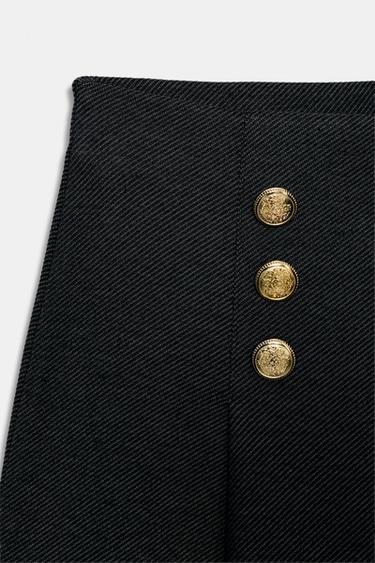 TWILL TROUSERS WITH BUTTONS - Dark grey by Zara - Image 6