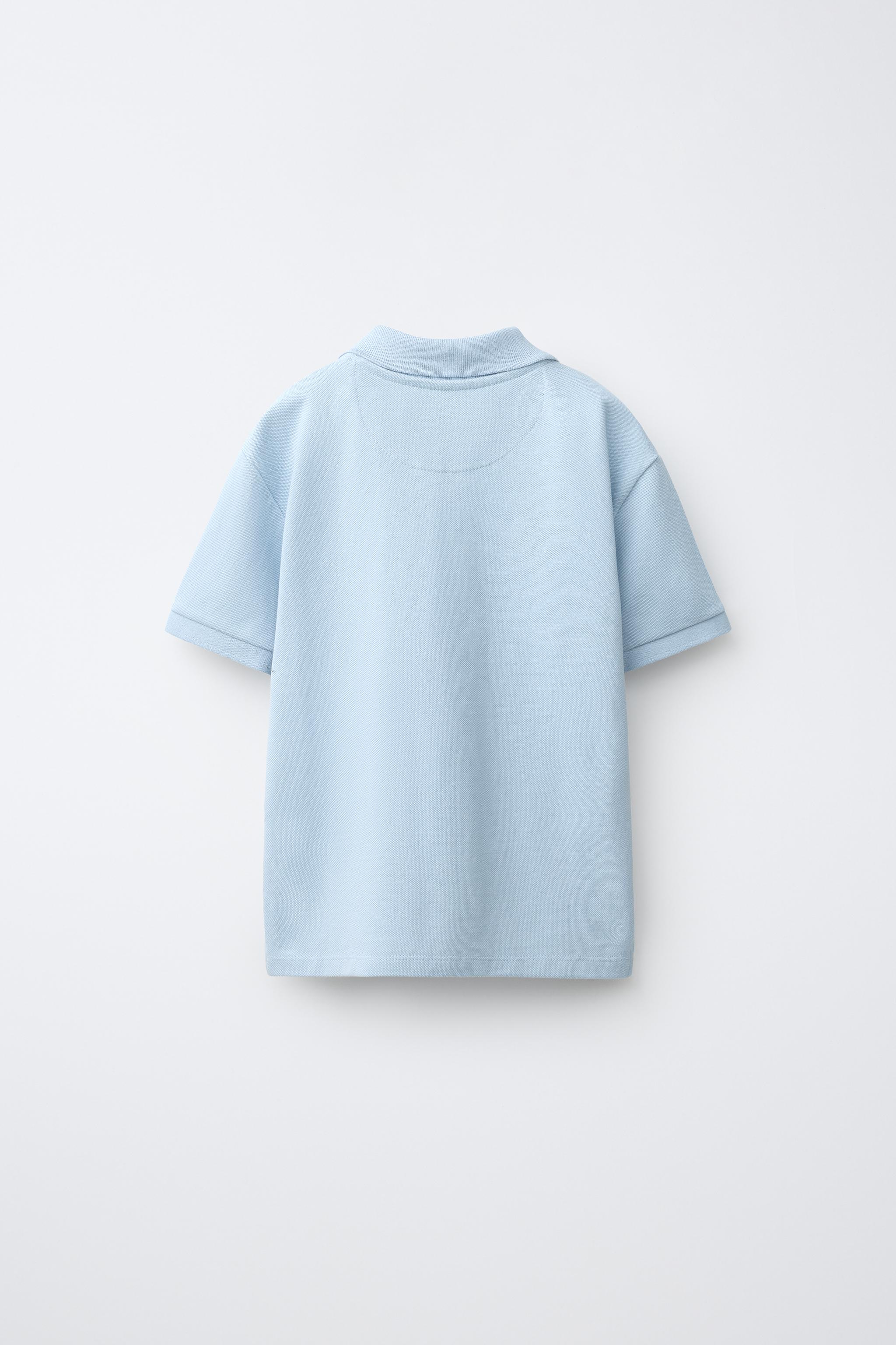 BASIC PIQUÉ POLO — Pastel blue
