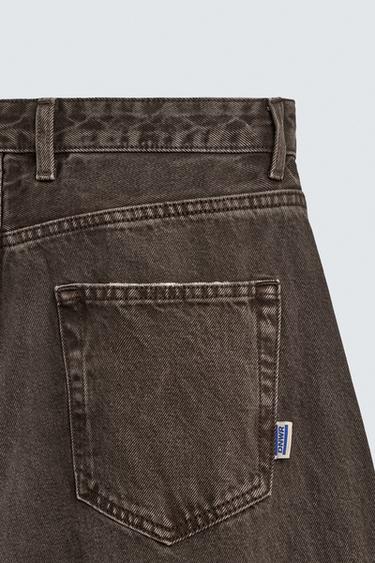 PANTALON BARREL FIT DÉLAVÉ - Marron de Zara - Image 9