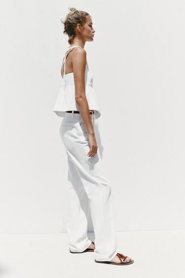 Z1975 DENIM STRAPPY TOP - White by Zara - Image 4