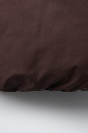 WATER-REPELLENT QUILTED COAT WITH HOODIE - Dark burgundy by Zara - Image 7