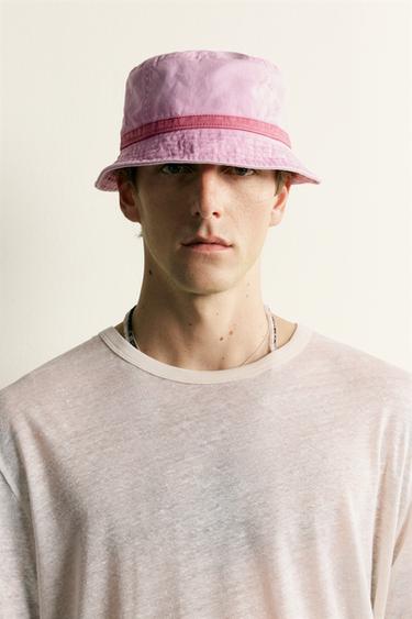 WASHED BUCKET HAT - Pink by Zara - Image 0