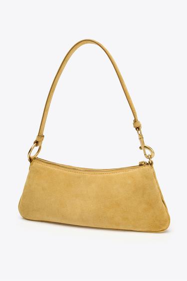 LEATHER SHOULDER BAG - Mustard Yellow by Zara - Image 1