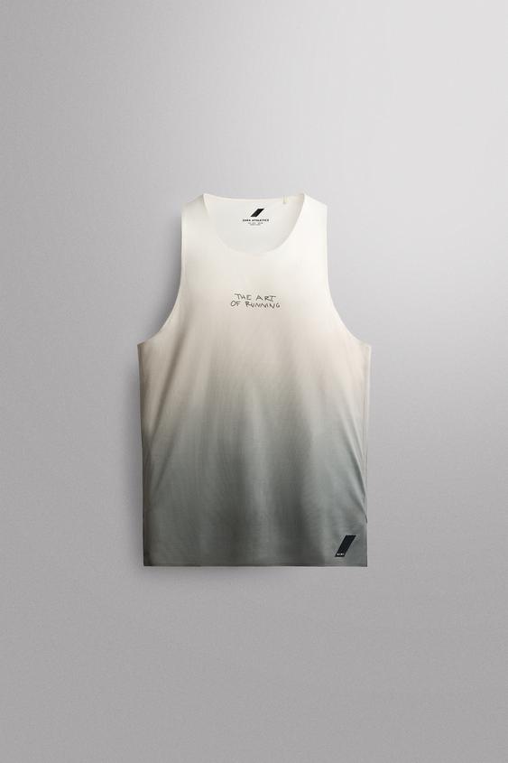 Zara LIGHTWEIGHT PRINTED RUNNING TANK TOP - Anthracite grey - Image 0