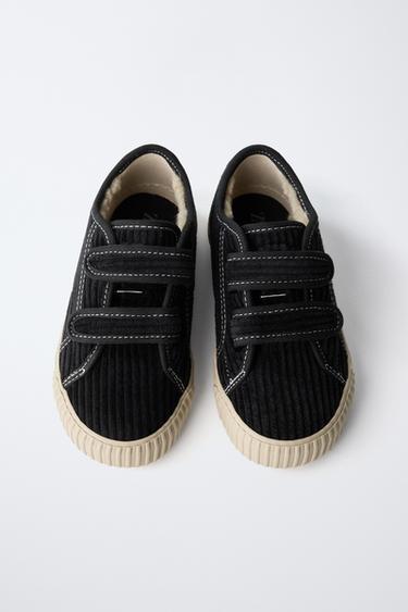 TENNIS EN COTON CÔTELÉ AVEC INTÉRIEUR MOUTONNÉ - Noir de Zara - Image 4