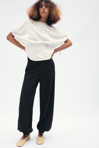 BLUSA MANGA ABULLONADA ZW COLLECTION - Blanco roto de Zara