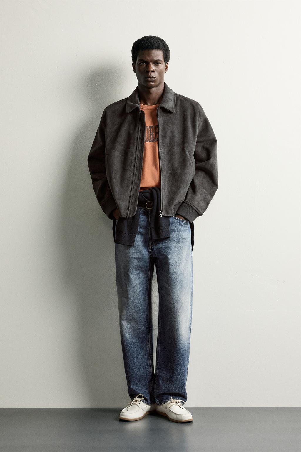 Zara Süet effektli bomber ceket