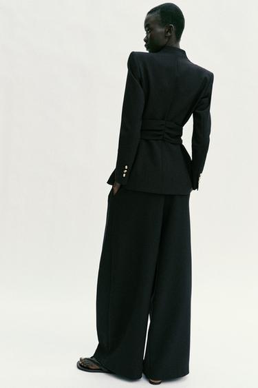 HIGH-WAIST DARTED TROUSERS - Black by Zara - Image 4