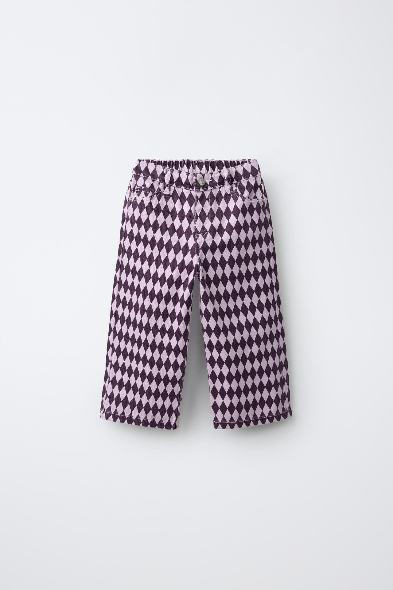 БРЮКИ WIDE LEG В РОМБ
