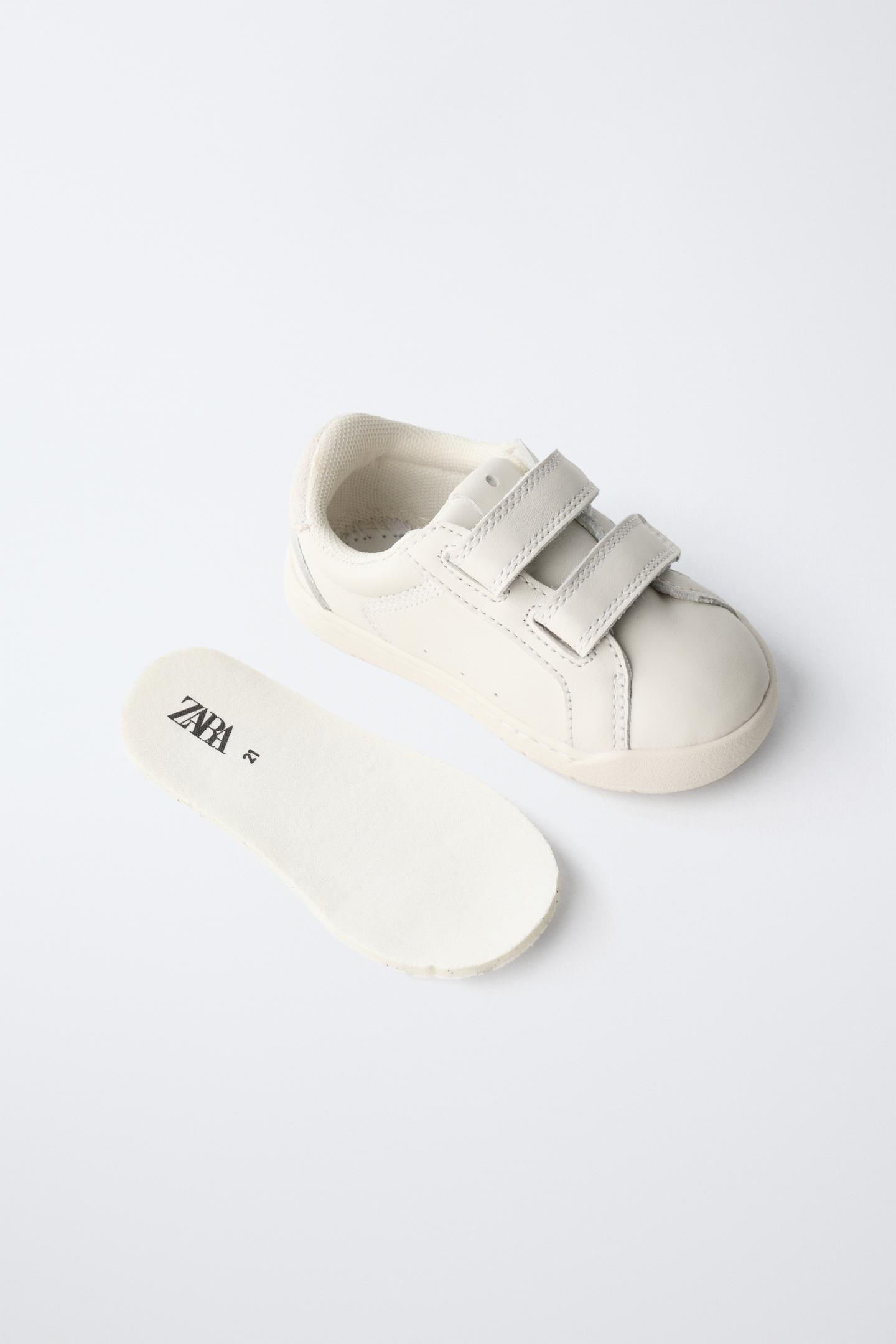 Детские кроссовки Zara Leather Barefoot, цвет: Белый — фото 4