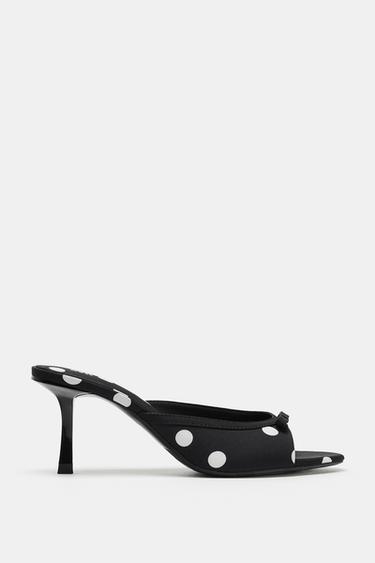 PRINTED MULE WITH BOW DETAIL - Black by Zara