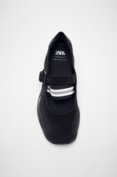 SPORTY BALLERINA SHOES - Black by Zara