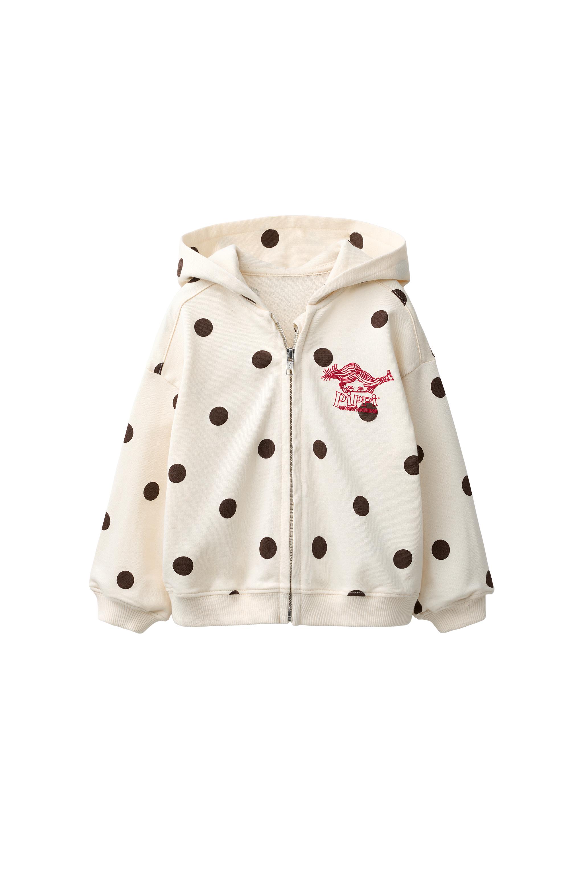 PIPPI LONGSTOCKING POLKA DOT HOODIE - Ecru | ZARA Ireland