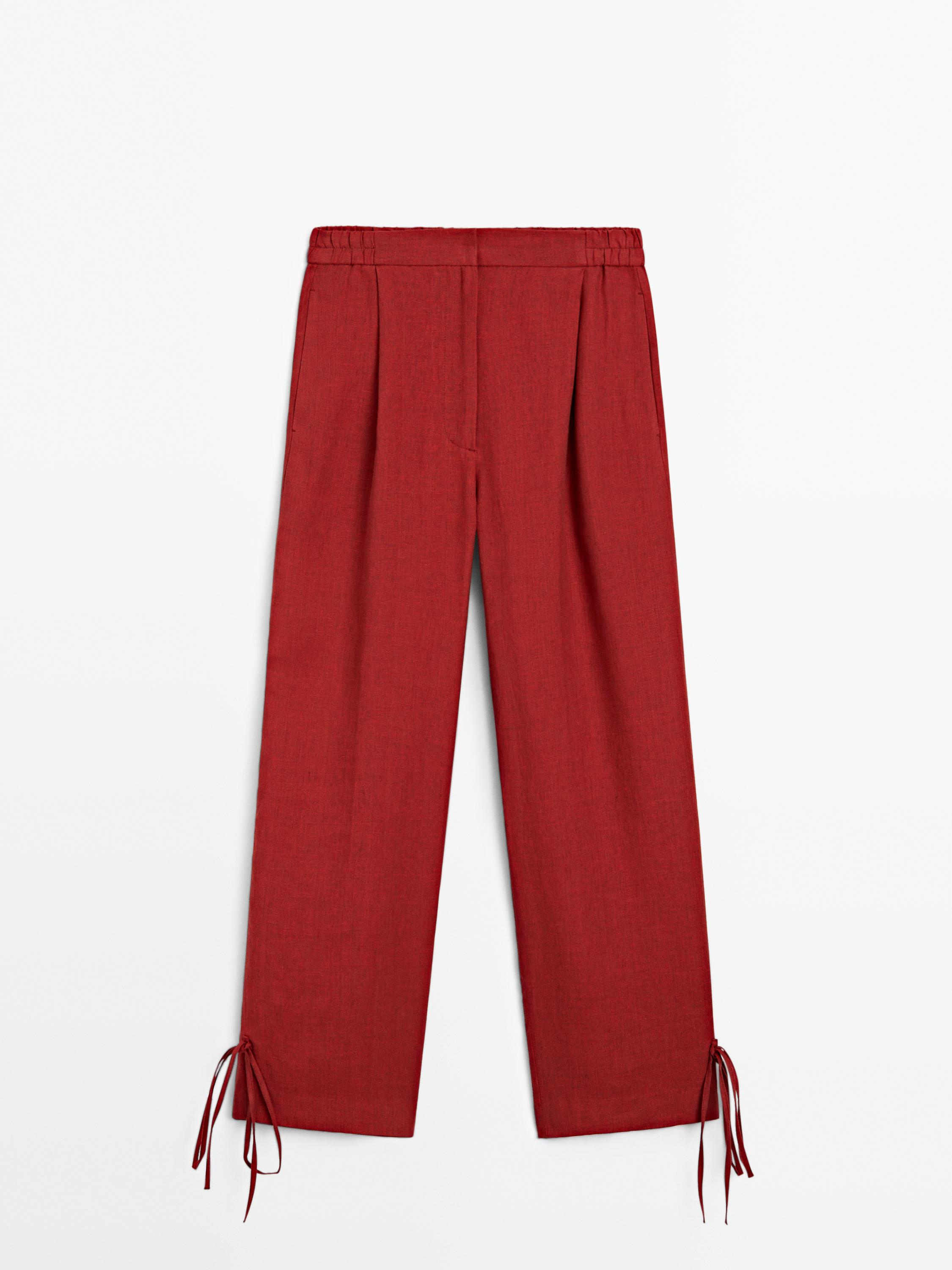 Pantalon nœud 100 % lin