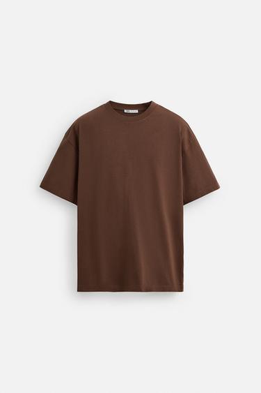 CAMISETA HEAVY WEIGHT BÁSICA - Marrón de Zara
