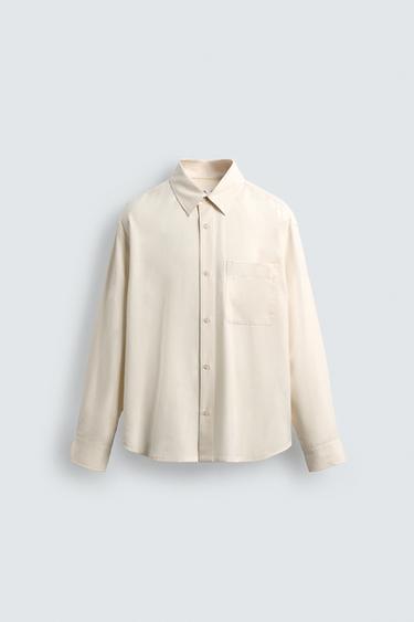 „RELAXED FIT“ LENGVI MARŠKINIAI – Nebalintos drobės spalva – „Zara“