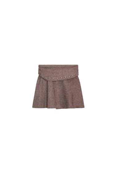 SOFT SHORT SKIRT WITH STUDS