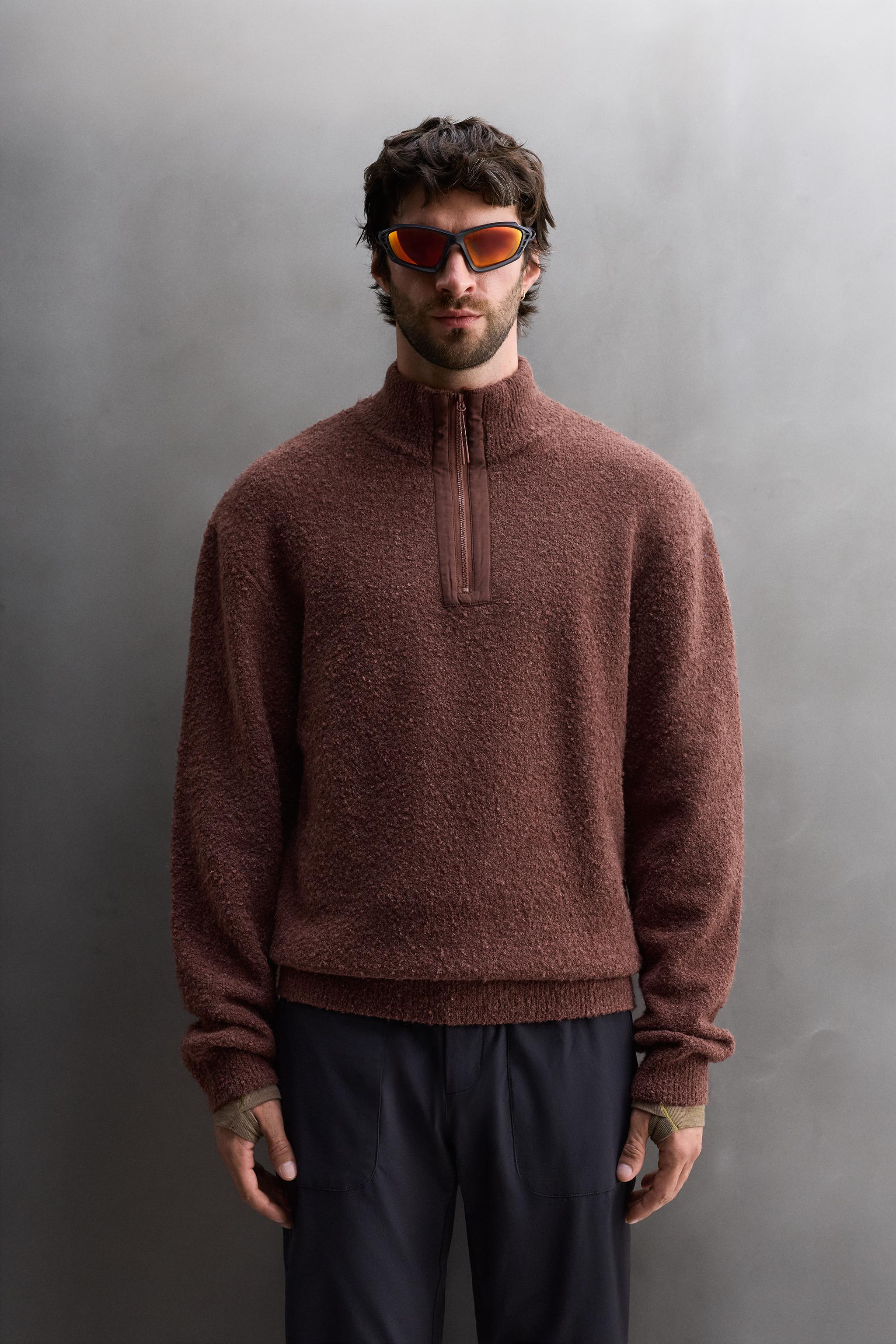 yyyrrr 2点 COMBINED QUARTER-ZIP JUMPER - Brick | ZARA United States