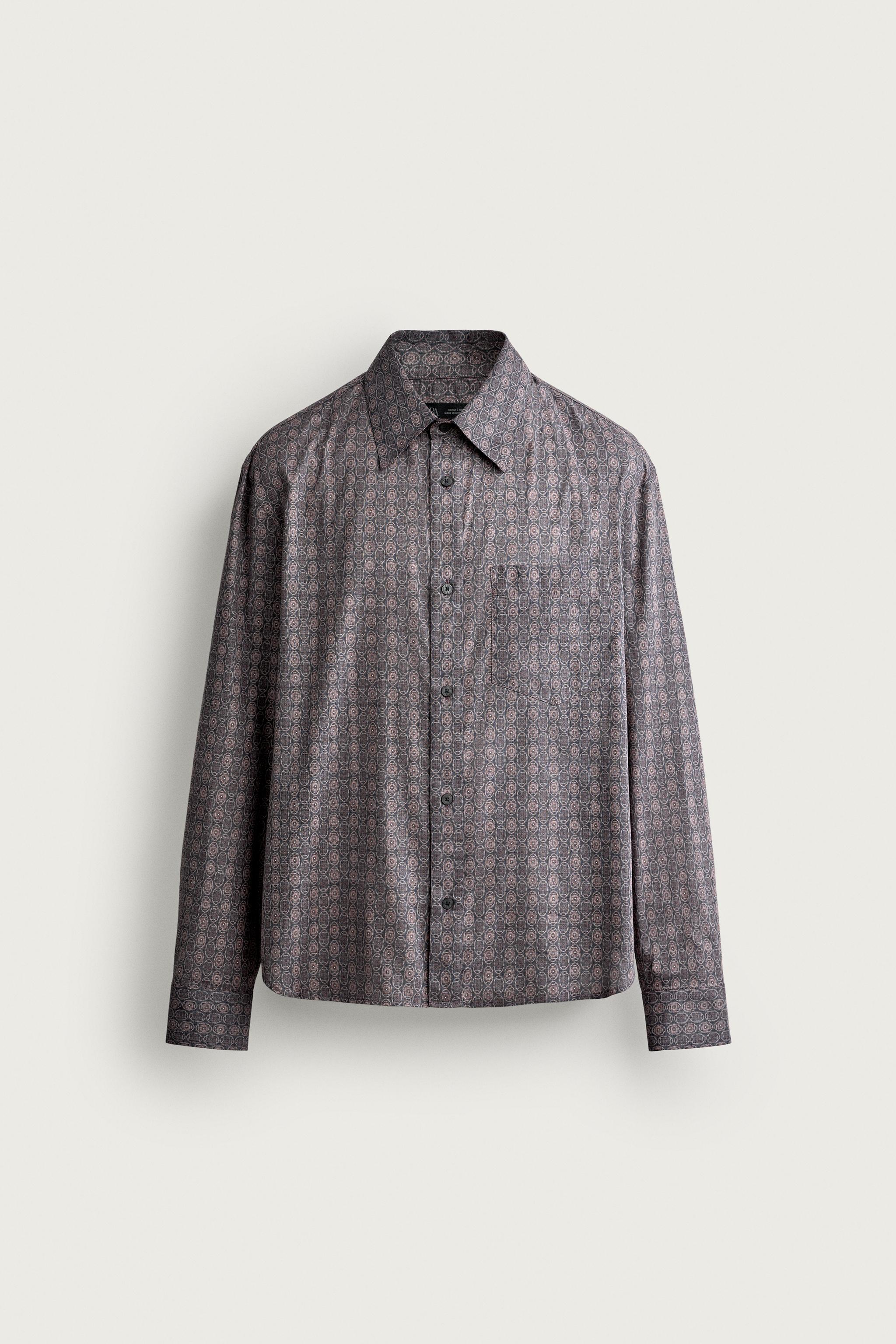 CHEMISE À IMPRIMÉ GÉOMÉTRIQUE EFFET ENVERS
